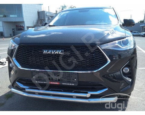 HAVAL F7 с 2018-н.в. защита переднего бампера двойная труба d60/d42 из нержавеющей стали